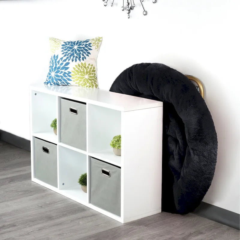 Poltrona a Sacco XL in Ecopelliccia, Base in Metallo, Pieghevole per una Facile Conservazione, 96,5 cm L x 63,5 cm P x 86,4 cm H