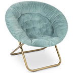 Poltrona a Sacco XL in Ecopelliccia, Base in Metallo, Pieghevole per una Facile Conservazione, 96,5 cm L x 63,5 cm P x 86,4 cm H