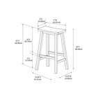Sgabello da bancone senza schienale con seduta a sella, 24", Marrone scuro, 4 poggiapiedi, Capacità 125 kg