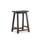 Sgabello da bancone senza schienale con seduta a sella, 24", Marrone scuro, 4 poggiapiedi, Capacità 125 kg