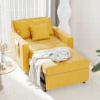 Divano letto futon convertibile 3-in-1, telaio in acciaio, tessuto di lino traspirante, 150 kg