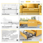 Divano letto futon convertibile 3-in-1, telaio in acciaio, tessuto di lino traspirante, 150 kg