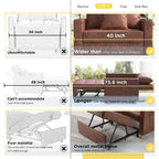 Divano letto futon convertibile 3-in-1, telaio in acciaio, tessuto di lino traspirante, 150 kg