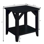 Tavolino rustico a 2 ripiani con mensola, finitura in melaminico effetto legno, 56 cm di larghezza