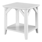 Tavolino rustico a 2 ripiani con mensola, finitura in melaminico effetto legno, 56 cm di larghezza