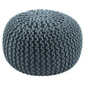 Pouf Rotondo in Cotone Lavorato a Maglia Grossa – Multicolore, Stile Ottomano, 1 Posto