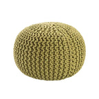 Pouf Rotondo in Cotone Lavorato a Maglia Grossa – Multicolore, Stile Ottomano, 1 Posto