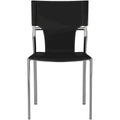 Sedia da pranzo in similpelle con rivestimento protettivo e gambe cromate, 50,5 cm L