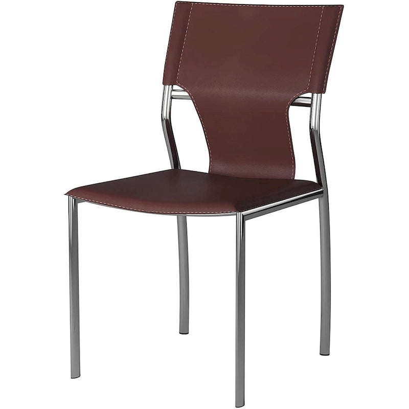 Sedia da pranzo in similpelle con rivestimento protettivo e gambe cromate, 50,5 cm L