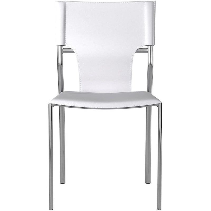 Sedia da pranzo in similpelle con rivestimento protettivo e gambe cromate, 50,5 cm L