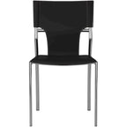 Sedia da pranzo in similpelle con rivestimento protettivo e gambe cromate, 50,5 cm L