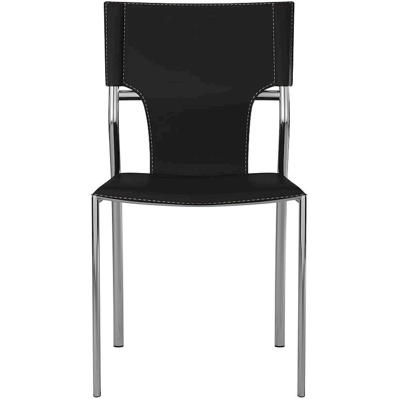 Sedia da pranzo in similpelle con rivestimento protettivo e gambe cromate, 50,5 cm L