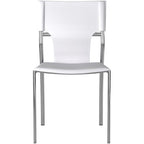 Sedia da pranzo in similpelle con rivestimento protettivo e gambe cromate, 50,5 cm L