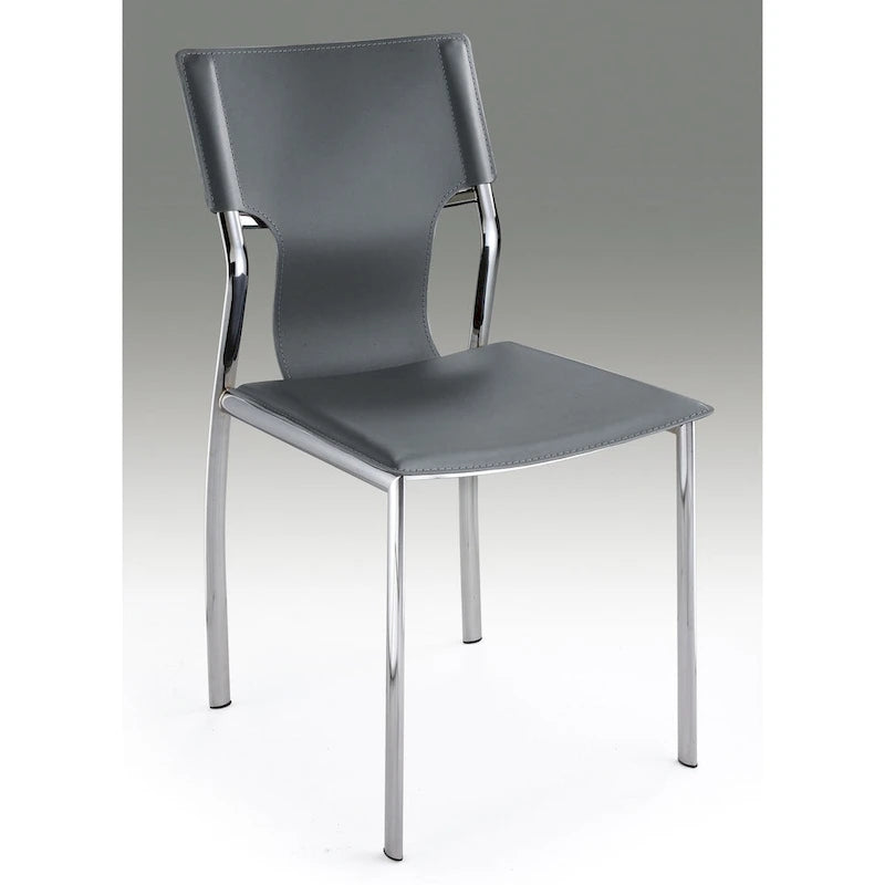 Sedia da pranzo in similpelle con rivestimento protettivo e gambe cromate, 50,5 cm L