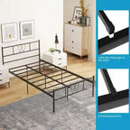 Struttura letto in metallo nero con testiera e pediera curve, singolo/una piazza e mezza/matrimoniale/king size, 1-2 persone