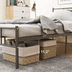 Struttura letto in metallo nero con testiera e pediera curve, singolo/una piazza e mezza/matrimoniale/king size, 1-2 persone