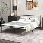 Struttura letto in metallo nero con testiera e pediera curve, singolo/una piazza e mezza/matrimoniale/king size, 1-2 persone