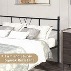 Struttura letto in metallo nero con testiera e pediera curve, singolo/una piazza e mezza/matrimoniale/king size, 1-2 persone