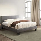Letto a piattaforma imbottito in ecopelle contemporaneo