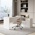 Timechee Home Office Computer Desk Corner Desk 55-inch Writing Table