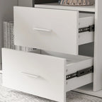 Scrivania angolare a L per computer, 140 cm, MDF, tavolo da scrittura per ufficio con portaoggetti