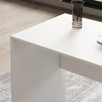 Scrivania angolare a L per computer, 140 cm, MDF, tavolo da scrittura per ufficio con portaoggetti