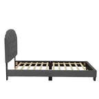 Letto singolo imbottito capitonné marrone chiaro / antracite / grigio chiaro, adatto per 1 persona
