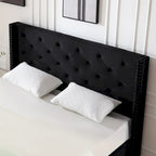 Struttura letto imbottita in velluto nero/blu/grigio/beige – California King, 1 persona