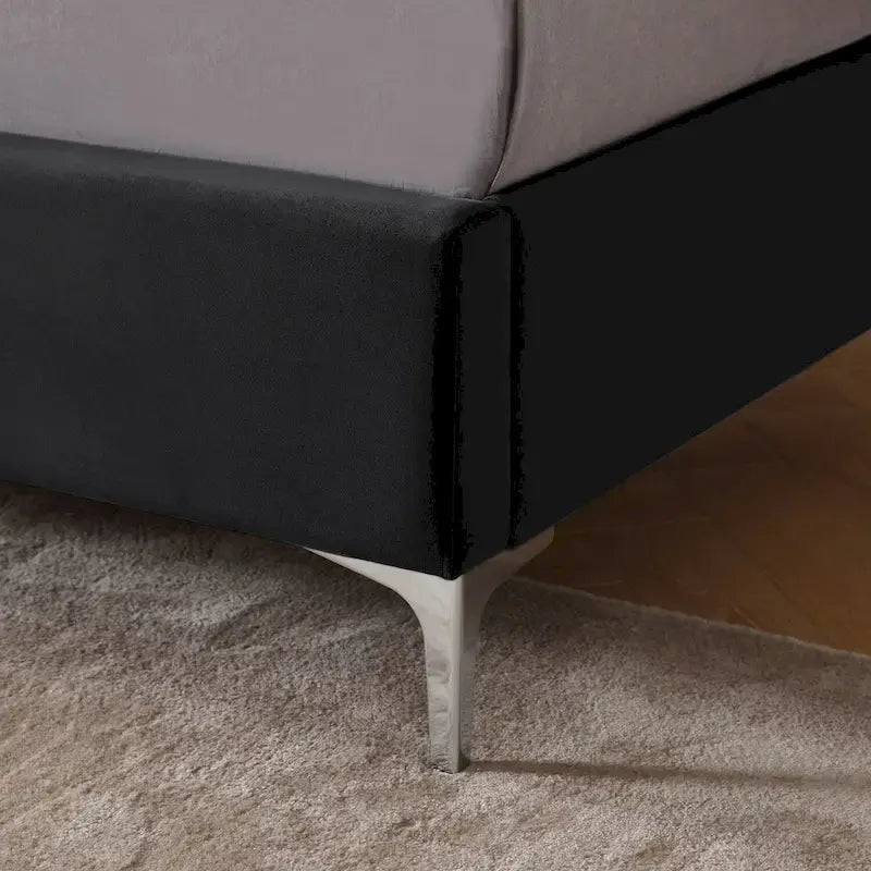 Struttura letto imbottita in velluto nero/blu/grigio/beige – California King, 1 persona