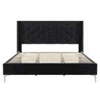 Struttura letto imbottita in velluto nero/blu/grigio/beige – California King, 1 persona