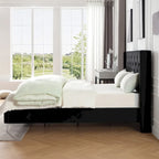 Struttura letto imbottita in velluto nero/blu/grigio/beige – California King, 1 persona