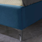 Struttura letto imbottita in velluto nero/blu/grigio/beige – California King, 1 persona