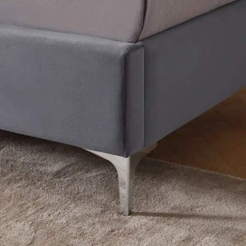 Struttura letto imbottita in velluto nero/blu/grigio/beige – California King, 1 persona