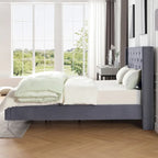 Struttura letto imbottita in velluto nero/blu/grigio/beige – California King, 1 persona