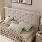 Struttura letto imbottita in velluto nero/blu/grigio/beige – California King, 1 persona