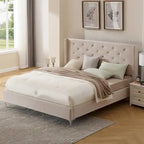 Struttura letto imbottita in velluto nero/blu/grigio/beige – California King, 1 persona