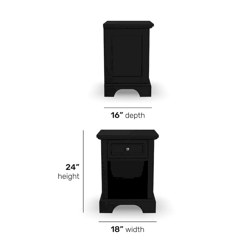 Homestyles Bedford Black Nightstand