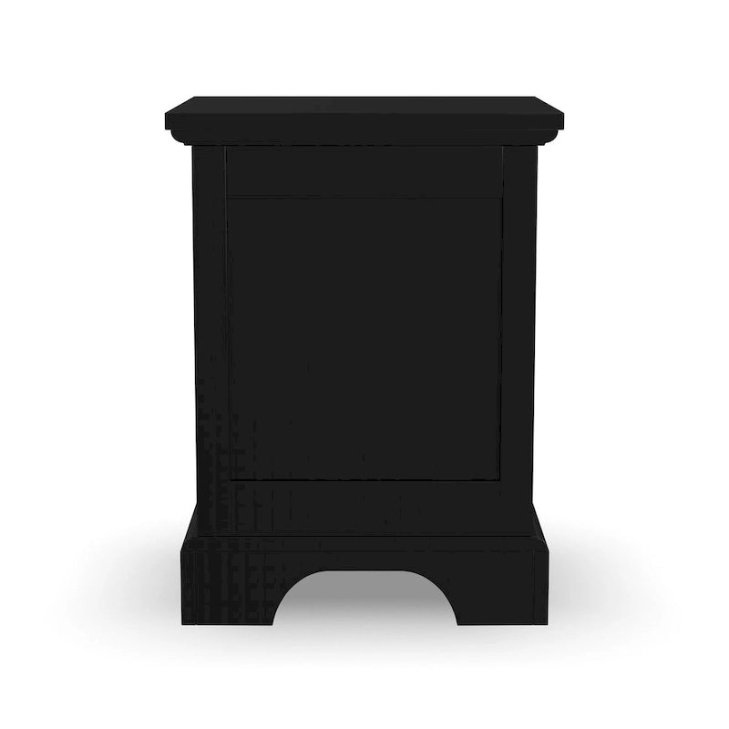 Comodino nero a 1 cassetto per 1 persona, in legno massello e composito