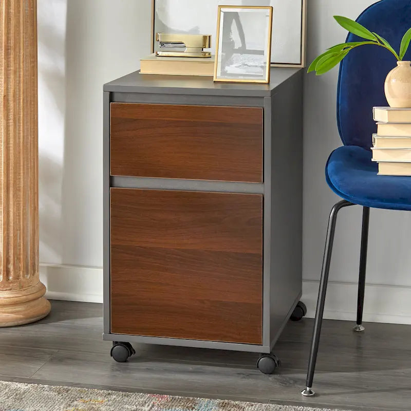 Cassettiera mobile su ruote con rotelle bloccabili, MDF, 3 opzioni di finitura