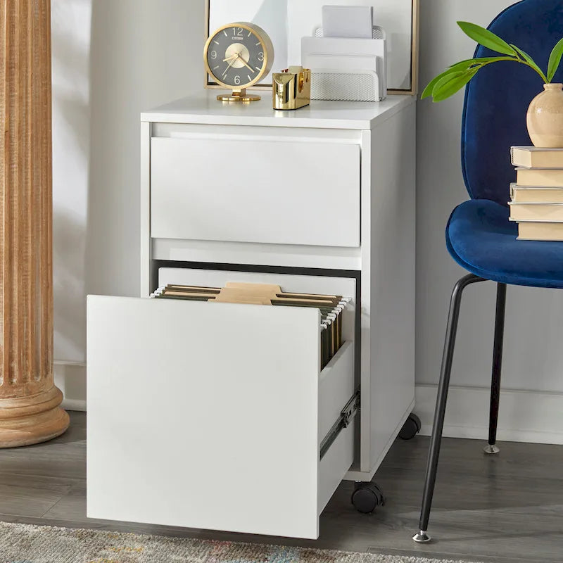 Cassettiera mobile su ruote con rotelle bloccabili, MDF, 3 opzioni di finitura