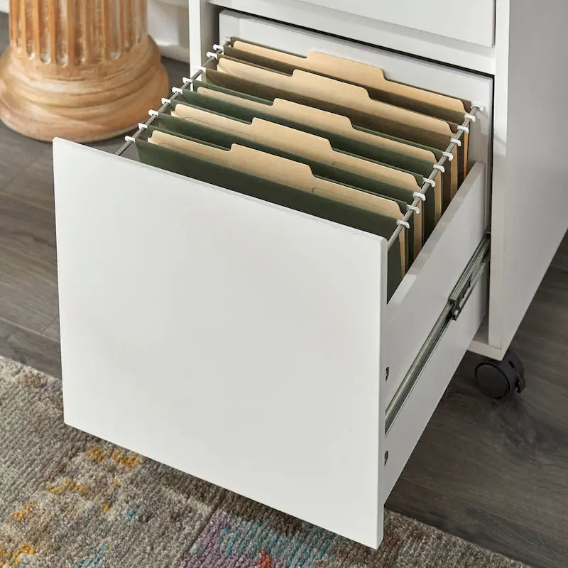 Cassettiera mobile su ruote con rotelle bloccabili, MDF, 3 opzioni di finitura