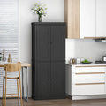 Mobile Dispensa a 4 Ante Autoportante da Cucina con 6 Ripiani Regolabili, 184 cm H