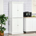 Mobile Dispensa a 4 Ante Autoportante da Cucina con 6 Ripiani Regolabili, 184 cm H