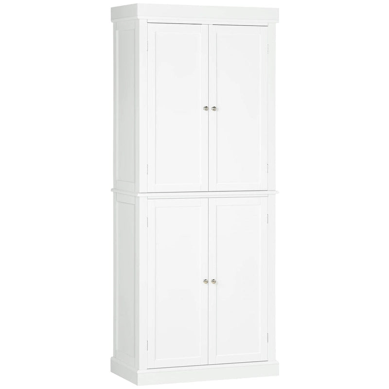 Mobile Dispensa a 4 Ante Autoportante da Cucina con 6 Ripiani Regolabili, 184 cm H