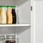 Mobile Dispensa a 4 Ante Autoportante da Cucina con 6 Ripiani Regolabili, 184 cm H