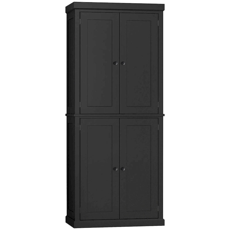 Mobile Dispensa a 4 Ante Autoportante da Cucina con 6 Ripiani Regolabili, 184 cm H