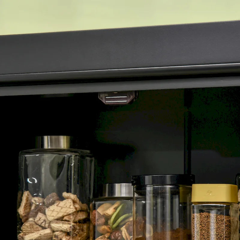 Mobile Dispensa a 4 Ante Autoportante da Cucina con 6 Ripiani Regolabili, 184 cm H