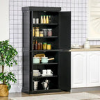 Mobile Dispensa a 4 Ante Autoportante da Cucina con 6 Ripiani Regolabili, 184 cm H