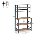 Scaffale industriale a 5 ripiani con credenza – Marrone rustico / Bianco / Nero / Grigio, 1 persona