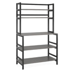 Scaffale industriale a 5 ripiani con credenza – Marrone rustico / Bianco / Nero / Grigio, 1 persona